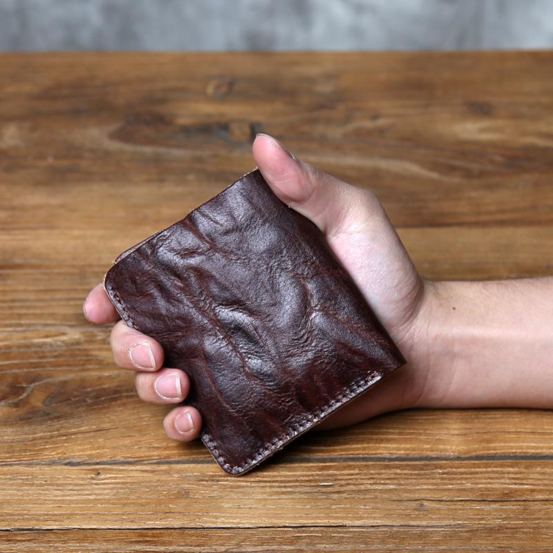 

NZPJ Retro Genuine Leather Men s Wallet Natural Top Layer Cowhide Wallet Vertical Women s Wallet Bank Card Bag кавовий