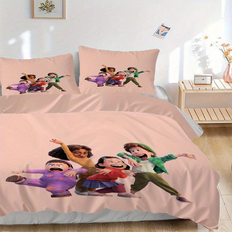 

3pcs Meilin Mei Lee and Friends Bedding Set, Including 1 Quilt Cover and 2 Pillow Shams, Without Filling, Soft and Comfortable Home Bedroom Q066 135x200cm