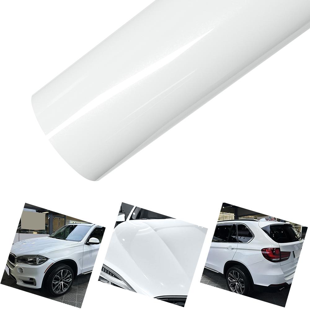 Car Wrapping Vinyl Film Glossy Pearl White PET Foil Sticker Sheet Vehicle Decal Car Wrap Foil Auto Decor Sticker Air Bubble Free