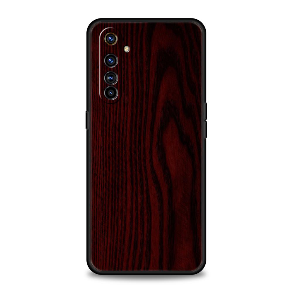 Carved Wood Phone Case for Realme 8 9 Pro Plus 8i 9i 6 7 GT2 C21 C25 C3 C11 11 Pro 5G Plus Shockproof Silicone Shell Capas Bags