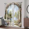 2 Pcs Flower bouquet arch print curtains,suitable for bedroom,living room kitchen decoration,home decoration,window decoration