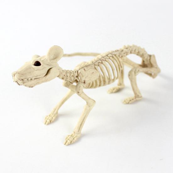 Halloween Decoration Mini Skeleton Bone Statues Poseable Rat Dog Spider Cat Owl Skeleton Figurine for Haunted House Party Decor