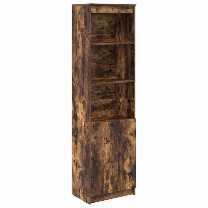 VidaXL Buffet haut chêne fumé 50x35x180 cm bois d'ingénierie, armoire, armoire latérale, armoire de rangement haute, armoire 3328466