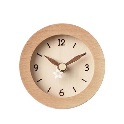 Vanilleholz Rund Stille Uhr Tisch x x Holz Wohnzimmer Skandinavischer Stil [Banana Kobo] Uhr/Wanduhr, Leise, 9.8 9.8 5cm, 150g, Leicht,