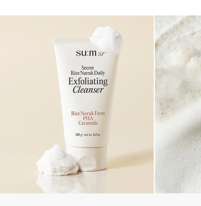 sum37 Secret Rice Nuruk Peeling to Foam Cleanser 40g – Exfoliating & Brightening