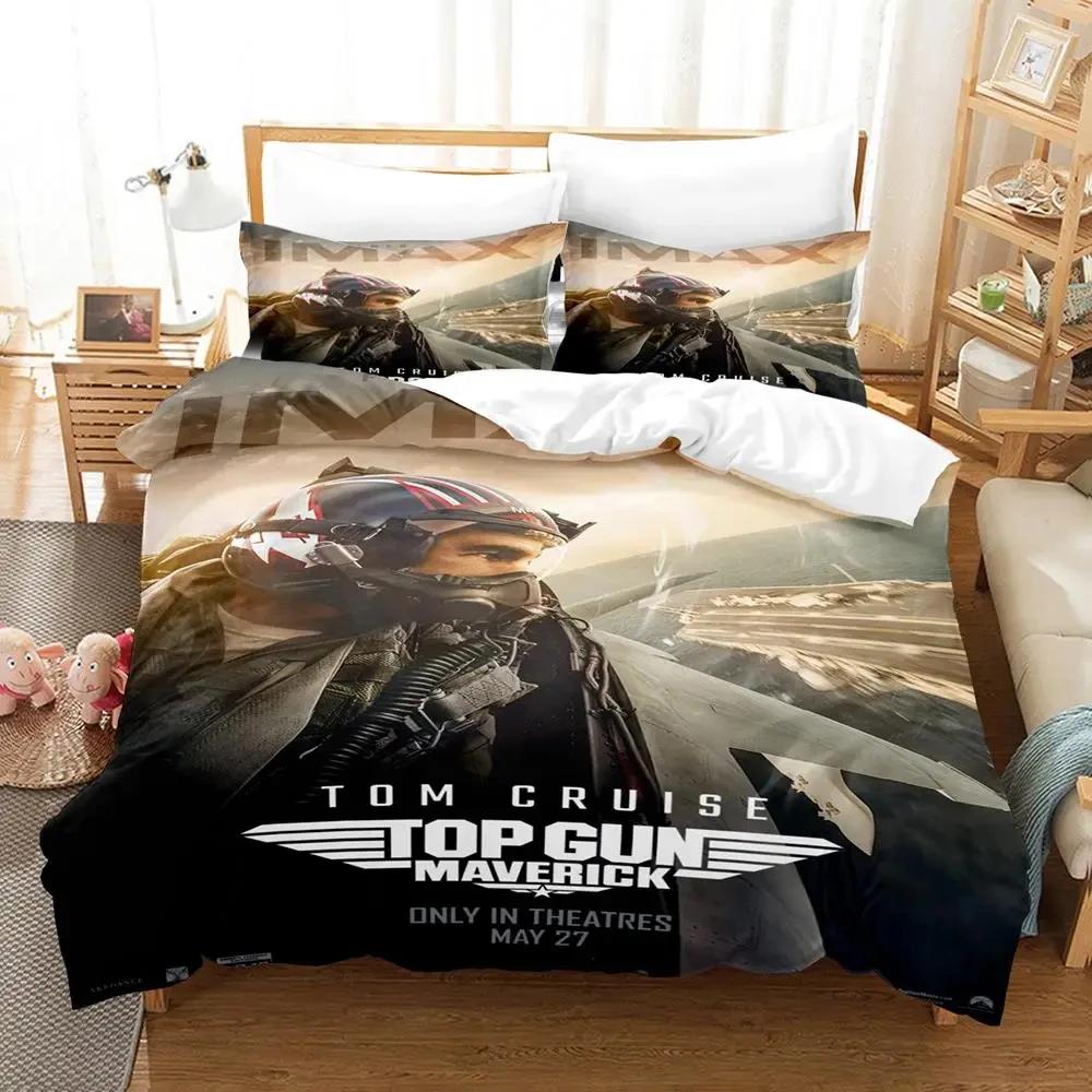 TV Top Gun Maverick Bedding Set Boys Girls Twin Queen Size Duvet Cover Pillowcase Bed Kids Adult Fashion Home Textileextile