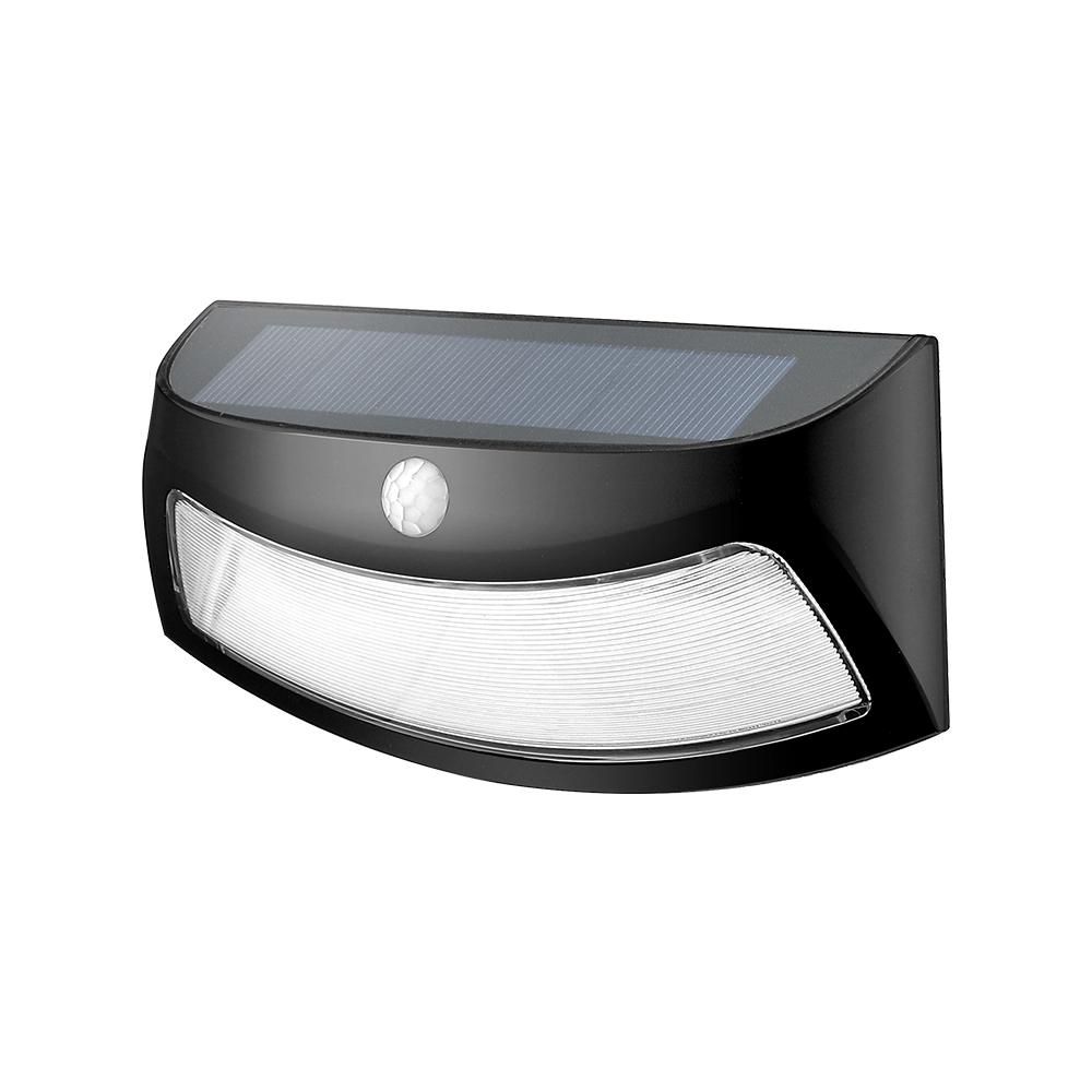 

PIR Motion Sensor Solar LED Wall Mounted Lamp Waterproof For Outdoor Garden Fence Porch Security Lighting Warm White 3000K чёрный
