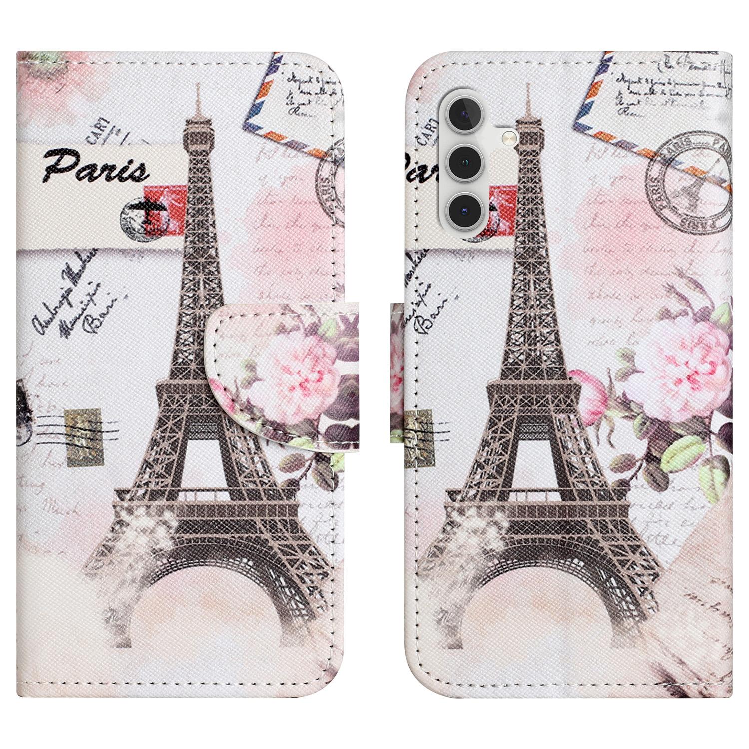 

For Samsung Galaxy A25 5G (Global) (161.0 x 76.5 x 8.3mm) Pattern Printing Leather Wallet Case Stand Cross Texture Phone Cover Tower