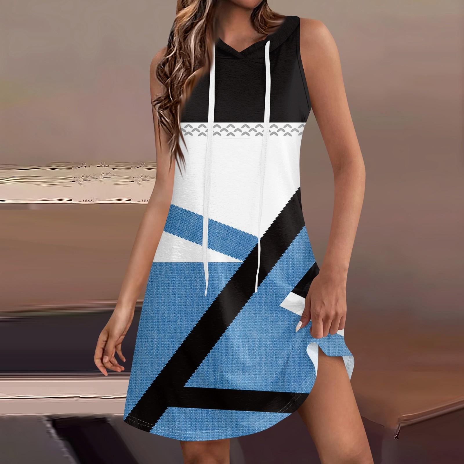 

Женский повседневный сарафан с карманами, летнее пляжное платье в стиле бохо, футболки, платье с капюшоном, свободные платья-майки S