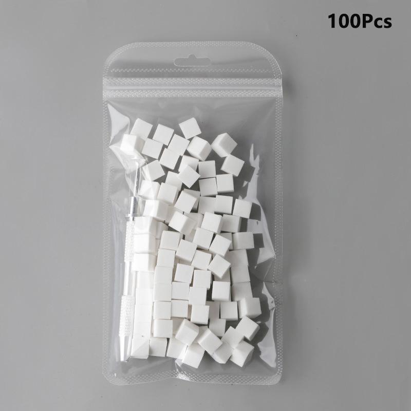 

100Pcs 1Cm Soft Nail Art Sponges + Grab Pen Set Gradient Nail Art Stamper Tools Manicure Diy Creative Nail Accessor Supplies