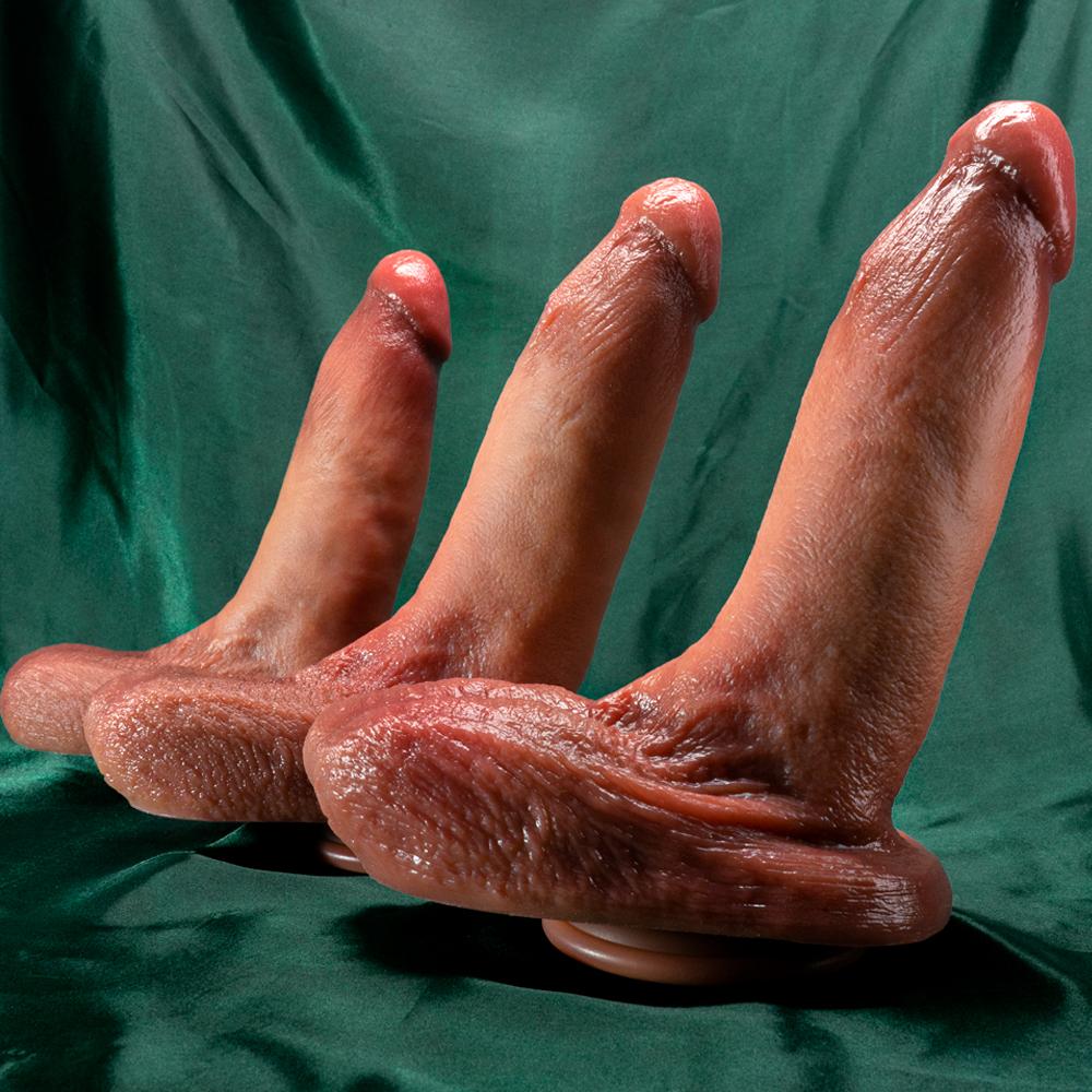 Meat Bully Doppelter Flüssigsilikon-Künstlicher Penis-Makeup Weiblicher Masturbator Dicker langer Urlaubspenis Sexuelle Bedarfsartikel für Erwachsene