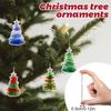 Farbiger Treibglas-Weihnachtsbaum-Adventskalender, 2D Flache Acryl-Ornament, Weihnachtsbaum-Anhänger, Geeignet für Weihnachtsdekorationen