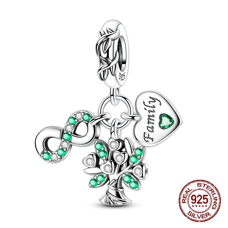 Double Sided Heart Sisters Charm Copper Tree Of Life Family Dangle Pendant Fit Bracelet Necklace Diy Jewelry