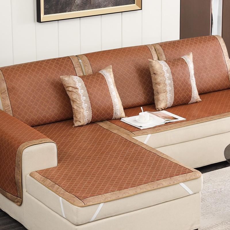 Summer rattan mat sofa cushion summer ice silk rattan mat non-slip mat seat cushion sofa cover cover seat cushion
