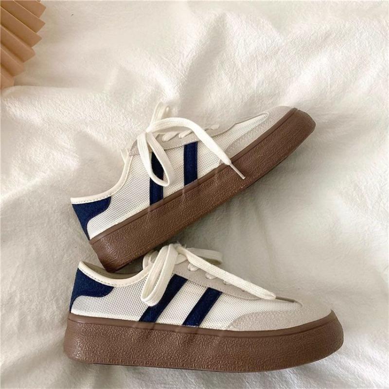 Fashion 2025 Mesh Lace Up Women's Vulcanize Shoes Outdoor Walking Breathable Platform Flat with Sneakers Versatile Ladies Casual Shoes