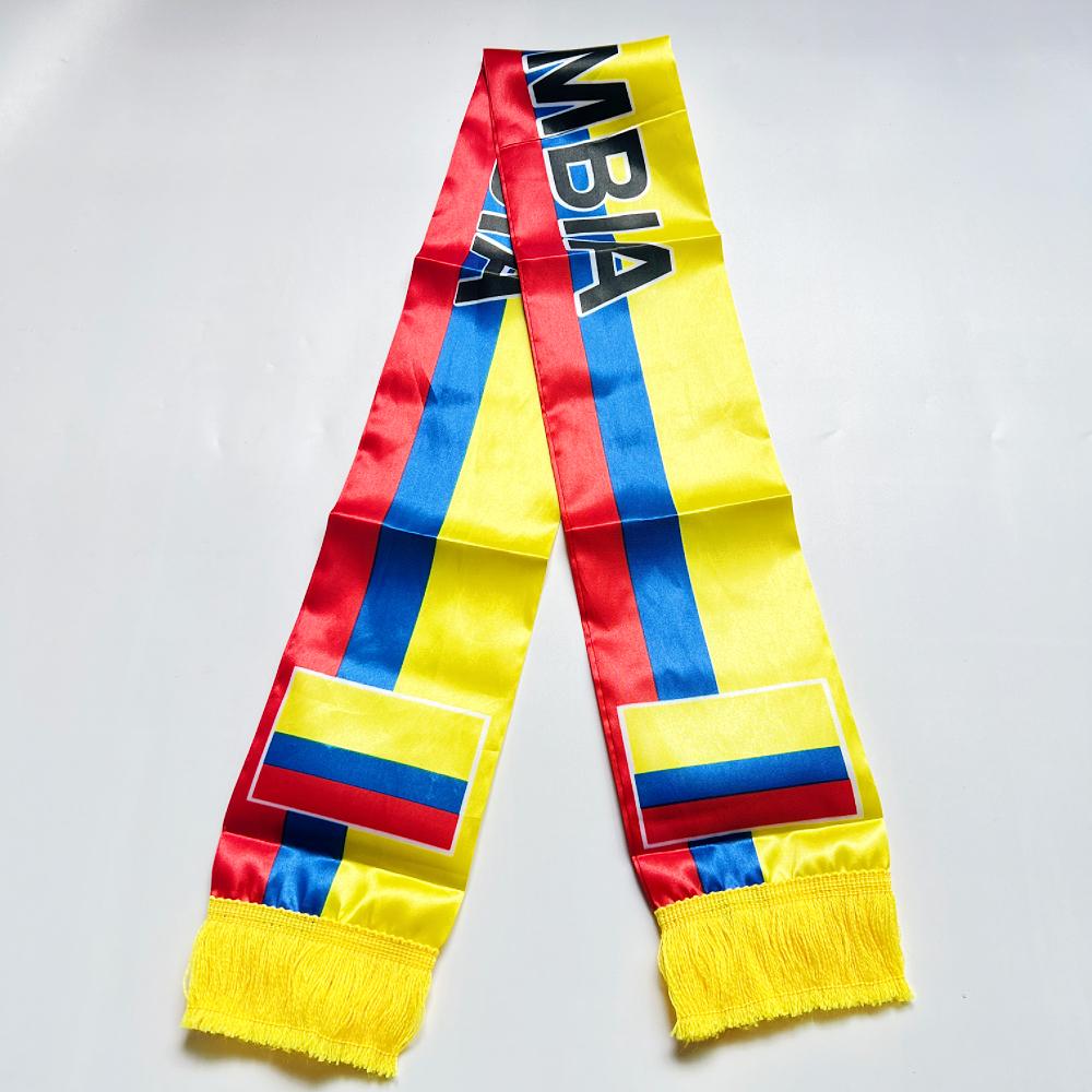 2026 USA Mexico Netherlands Scarf Flag  14x135cm Double-sided Printed Satin Iraq  Haiti France Scarf Flag
