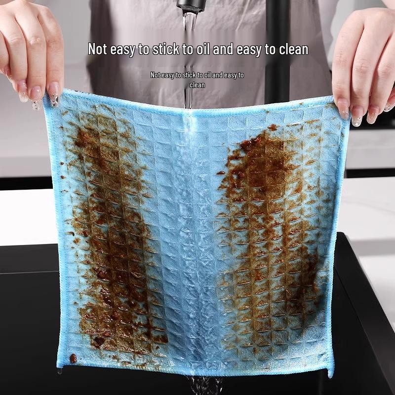 Thickened Waffle Weave Dishcloth: Lint-Free, Absorbent, and Non-Stick for Kitchen Cleaning
