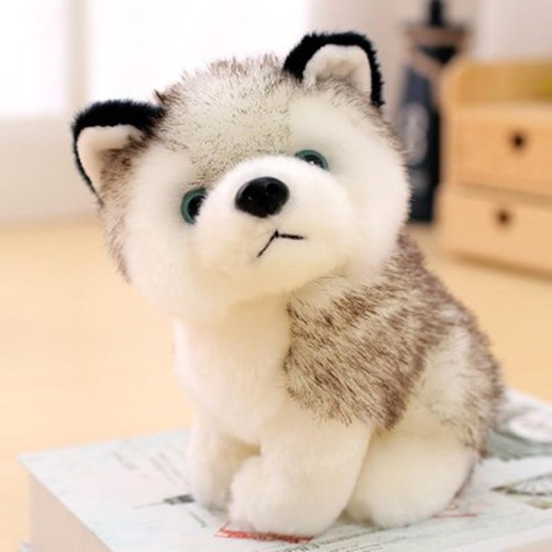 20Cm Cute Husky Dog Plush Toy Stuffed Animal Soft Kawaii Lying Brown Pet Puppy Pillow Doll Toys For Xmas Gift