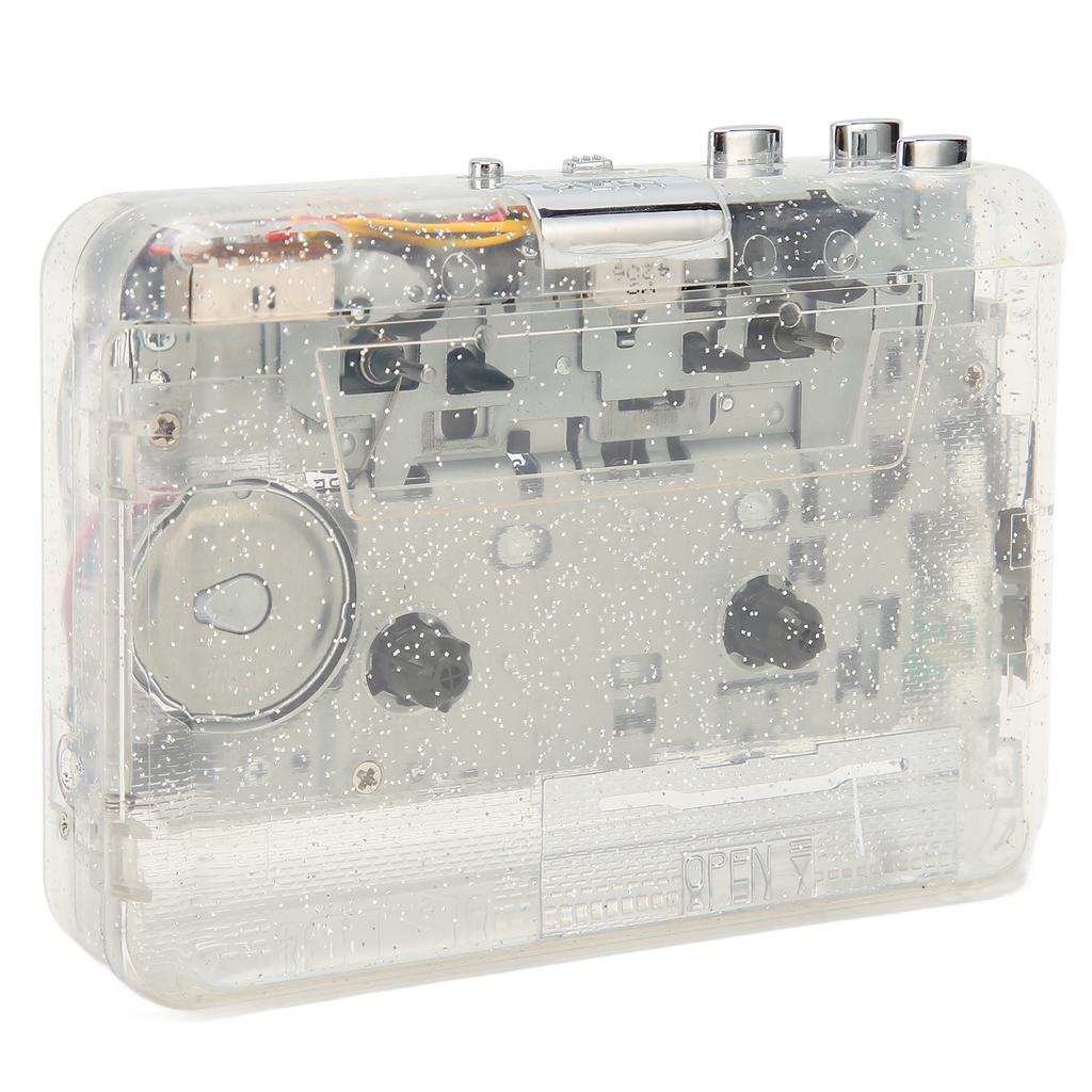 Cassette Player HiFi Noiseless Transparent Shell Portable Tape to MP3 Converter with Earphone for