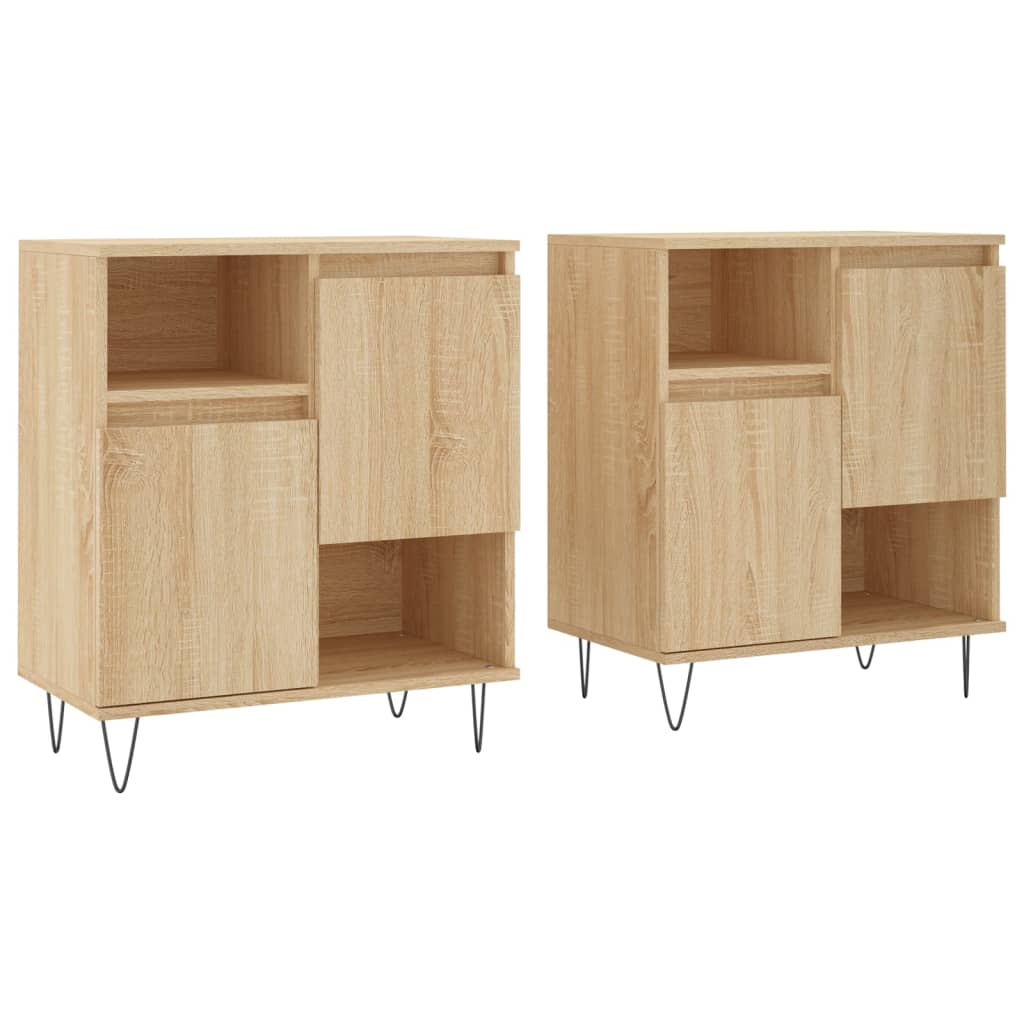 Sideboards 2 Pcs Sonoma Oak Wood Based Material