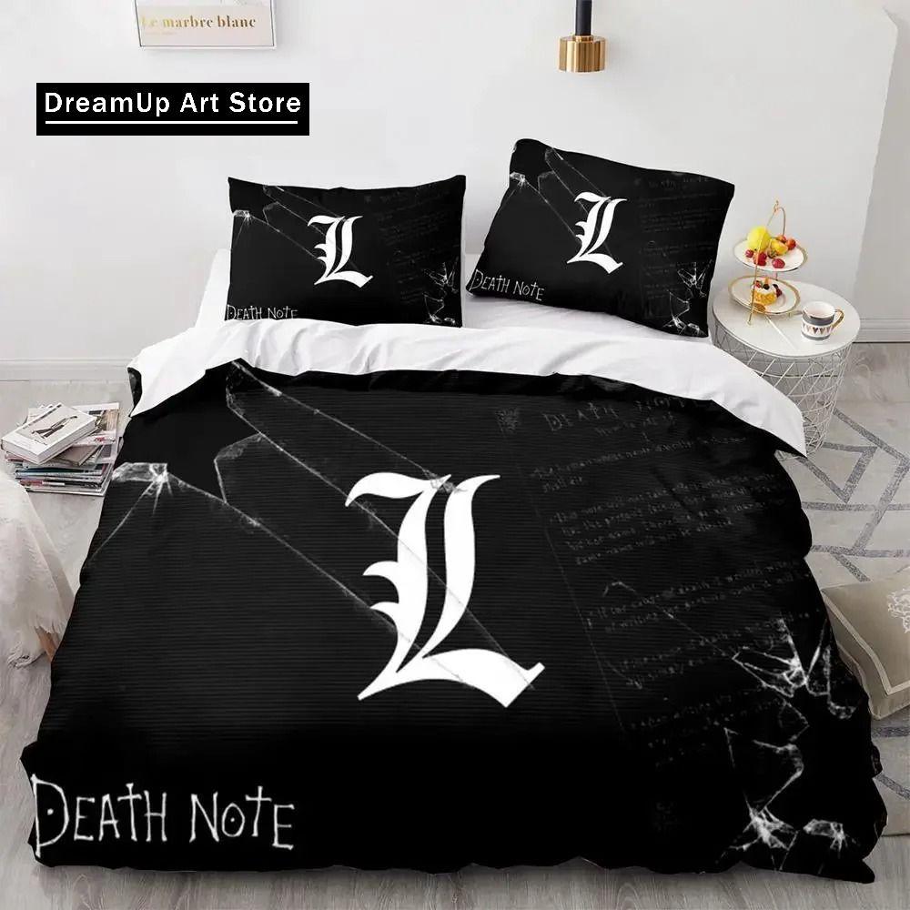 3D Print Anime Death Note Bedding Set Single Twin Full Queen King Size Bed Set Adult Kids Bedroom Duvet Cover Sets Home Textiles