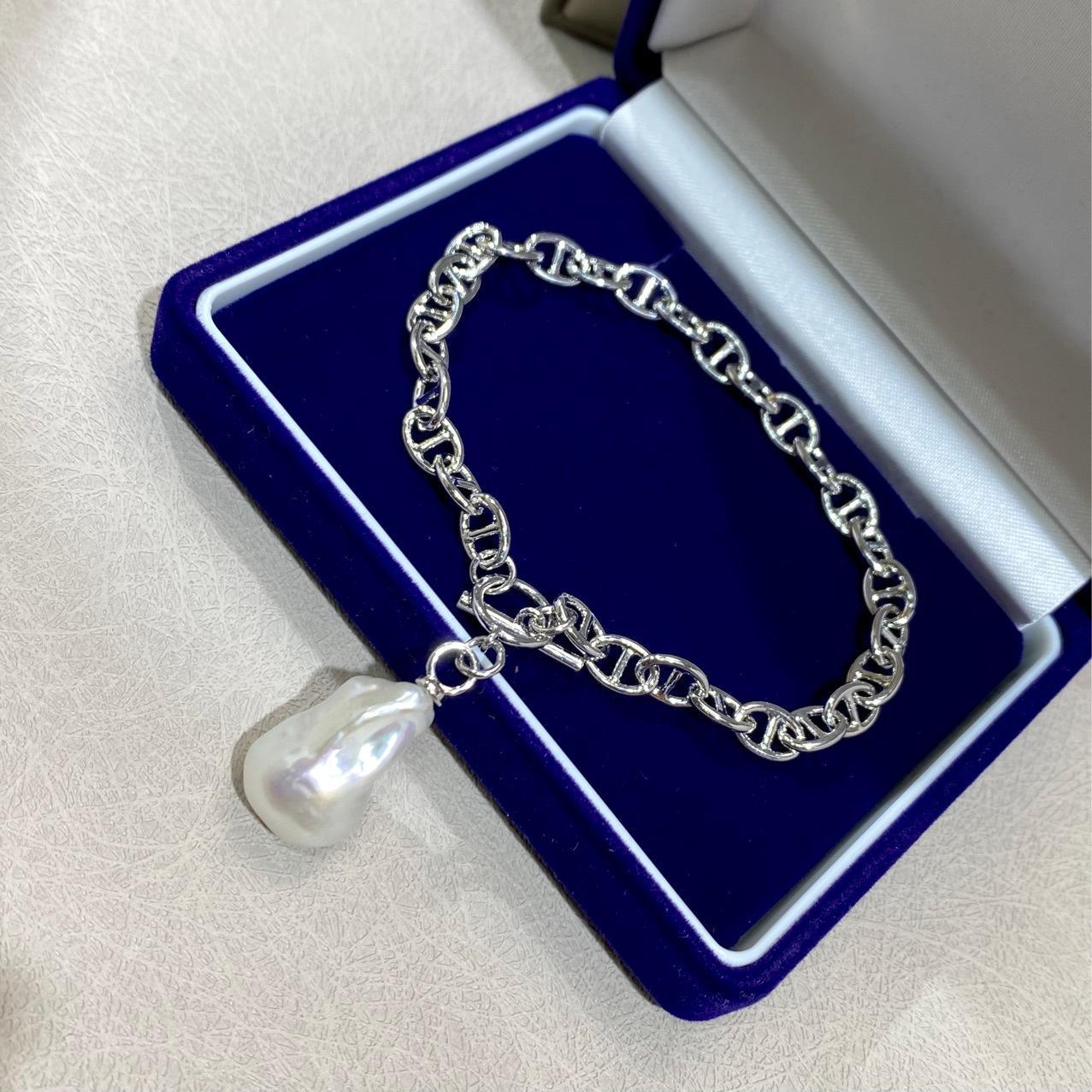 

Браслет из натурального пресноводного жемчуга в стиле барокко, ожерелье, подвеска из жемчуга в форме минимализма и модных людей Bracelet