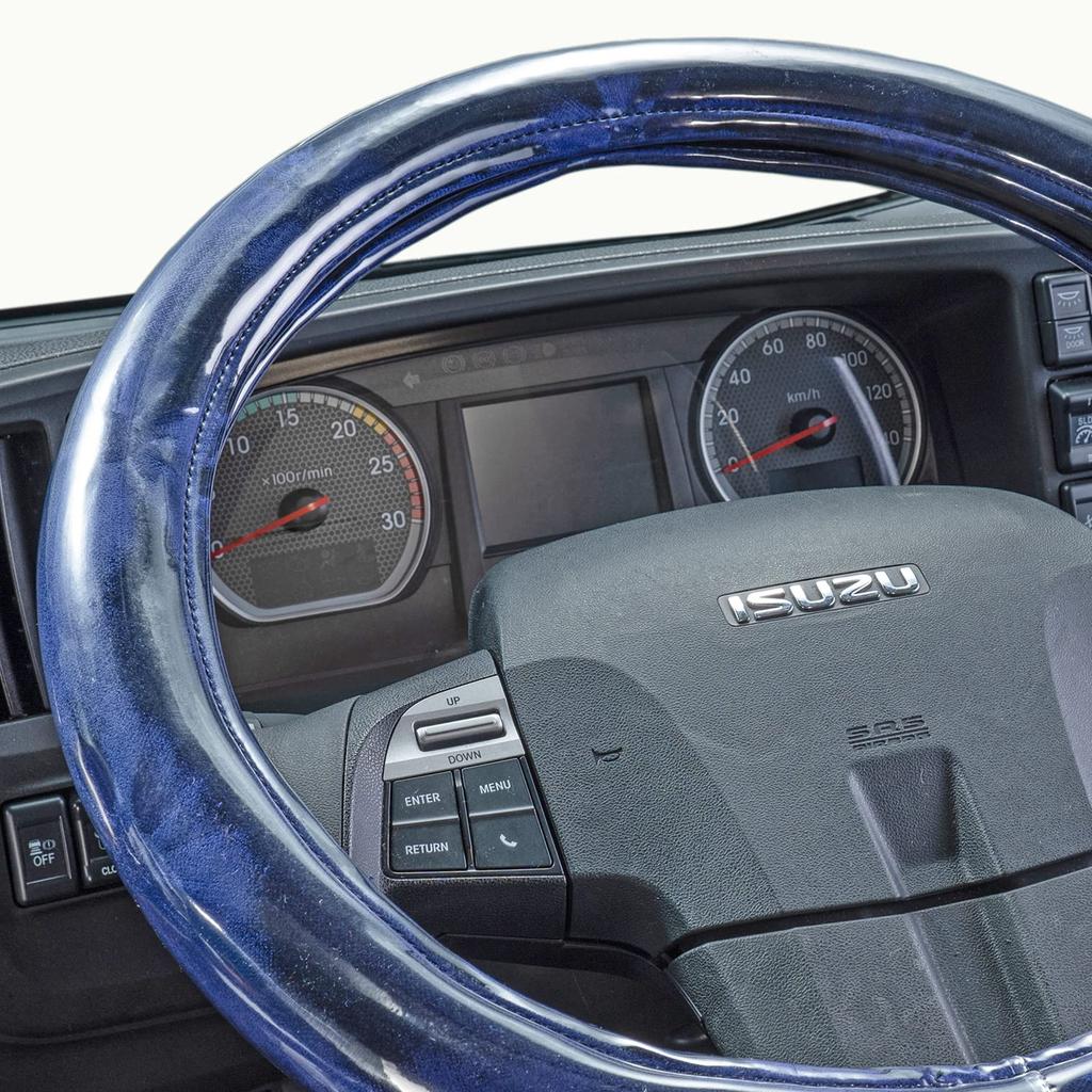 Miyabi Truck Truck Truck Kinkazan Extra Thick Steering Wheel Cosmos Size L (MIYABI) Supplies, Parts, Interior, Cover, Navy, (41.5-42.5cm) HC-CO-LNV