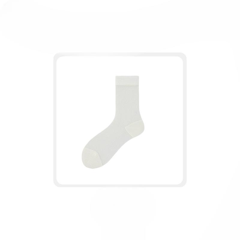 Female Spring and Summer New Thin Solid Color Breathable Sweat Absorption Anti Wear Month In The Tube Pile Socks