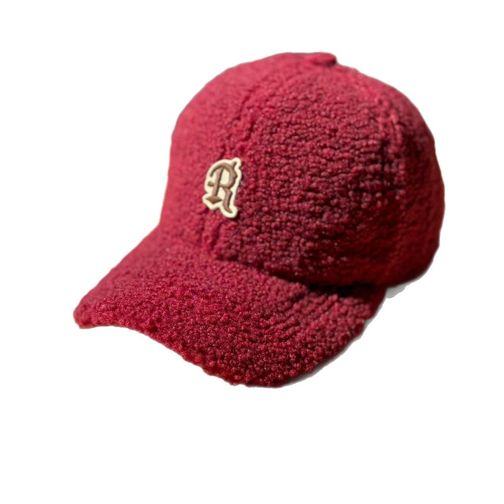 Nowa Jesienno-Zimowa Zagęszczona Ciepła Czapka Baseballowa z Wełny Jagnięcej dla Kobiet z Szerokim Rondem Duża Twarz Mała Twarz Mała Głowa Czapka z Daszkiem Modna