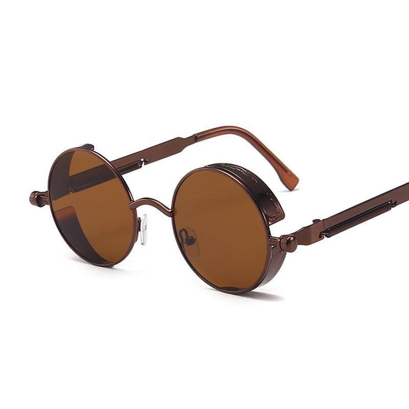 Classic Gothic Steampunk Sunglasses Woman Brand Designer Vintage Round Metal Frame Sun Glasses Female Male High Quality Uv400