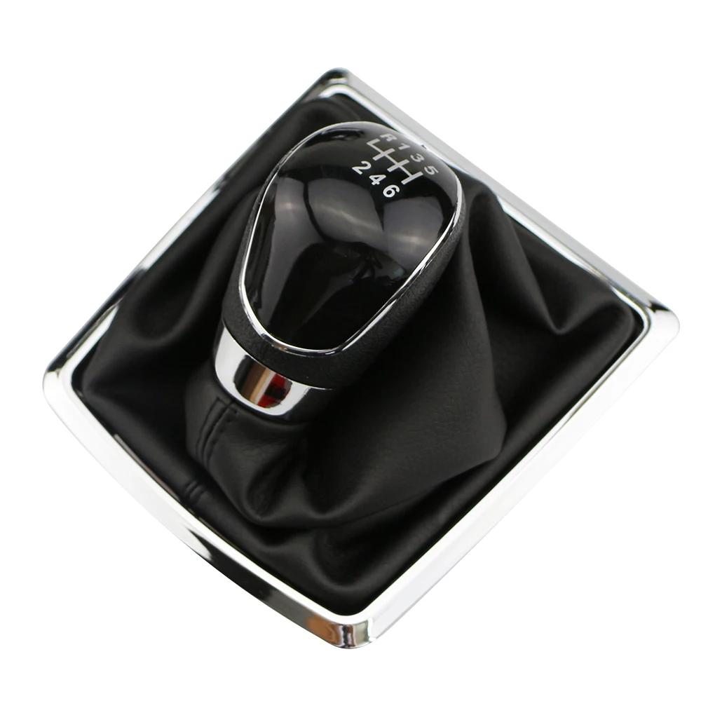 Car Gear Shift Knob Collars for Ford Focus 2 MK2 2005 - 2011 Fiesta Kuga 2008-2012 5 6 Speed Leather Gaiter Boot Accessories