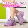 Work Boots Women Steel Toe Indestructible Safety Shoes Puncture-Proof Non Slip Soft Upper All-Season Casual Hiking Footwear