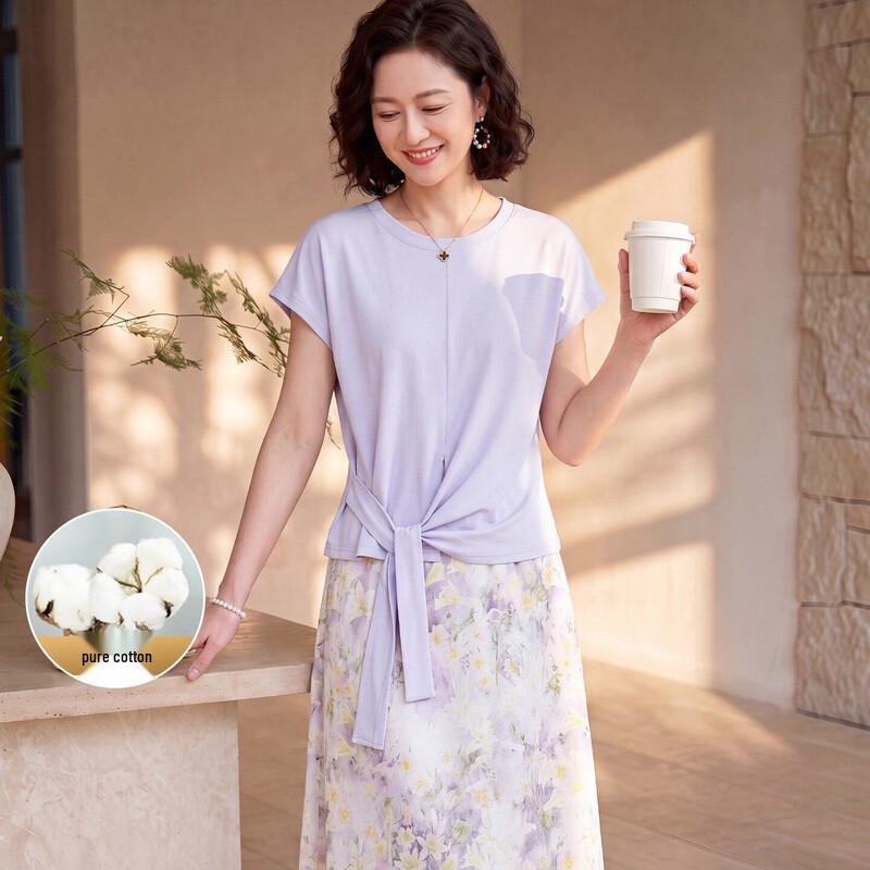 Madam Datang Women s Printed Cotton Summer Set 4XL