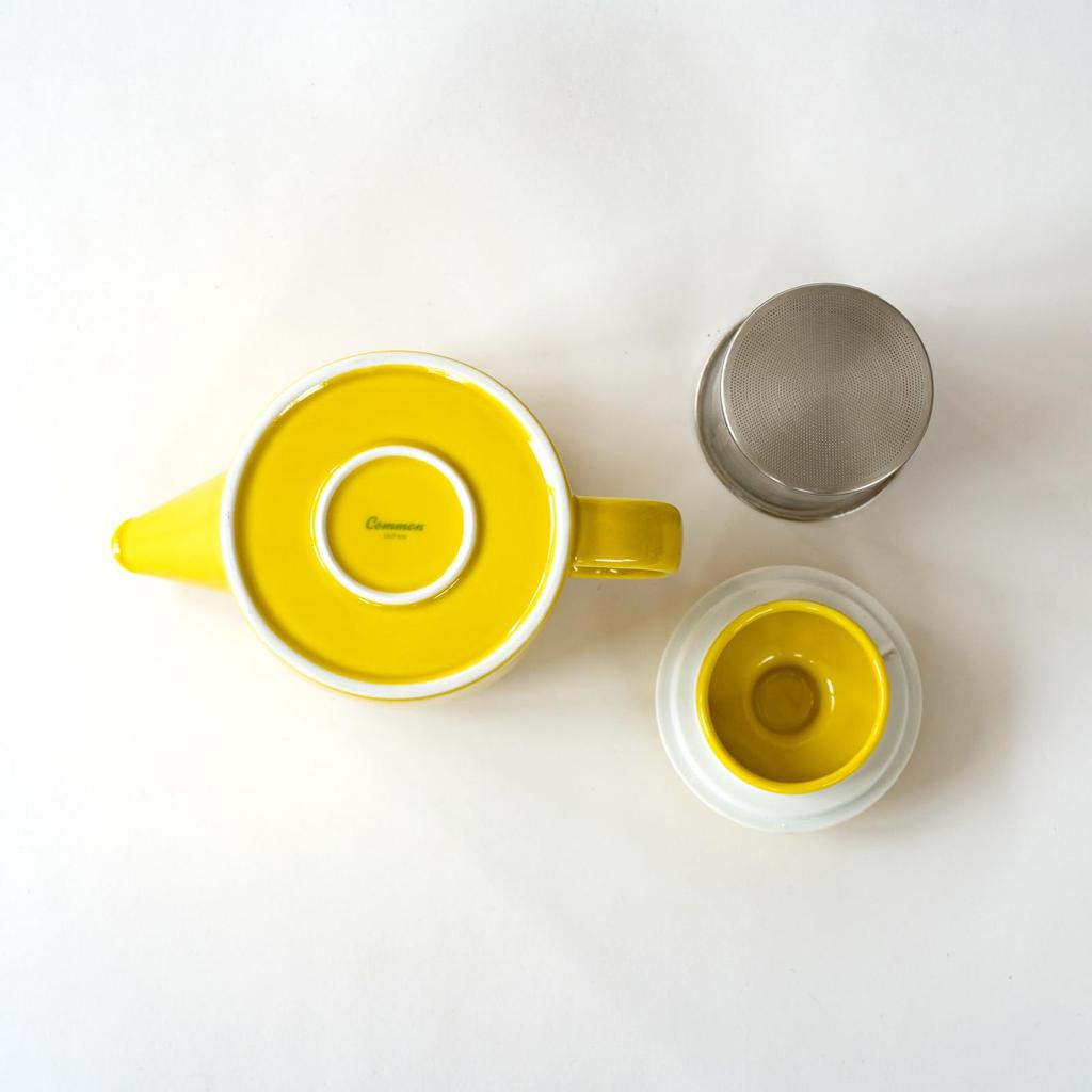 Hasami Ware [Common] Yellow Pot (Super Stainless Steel with Tea Strainer) 500ml 13872