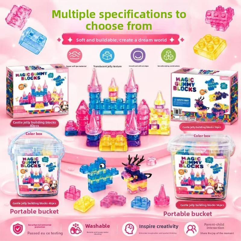 Schloss-Gelee-Baustein-Set mit weichem Silikon für pädagogisches Spiel und Stressabbau für Kinder
