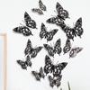 12 Pieces Colorful Butterfly Wall Stickers Set 10 Colors Hollow Cut Out DIY Pearl Paper Simulation Decor for Home Room