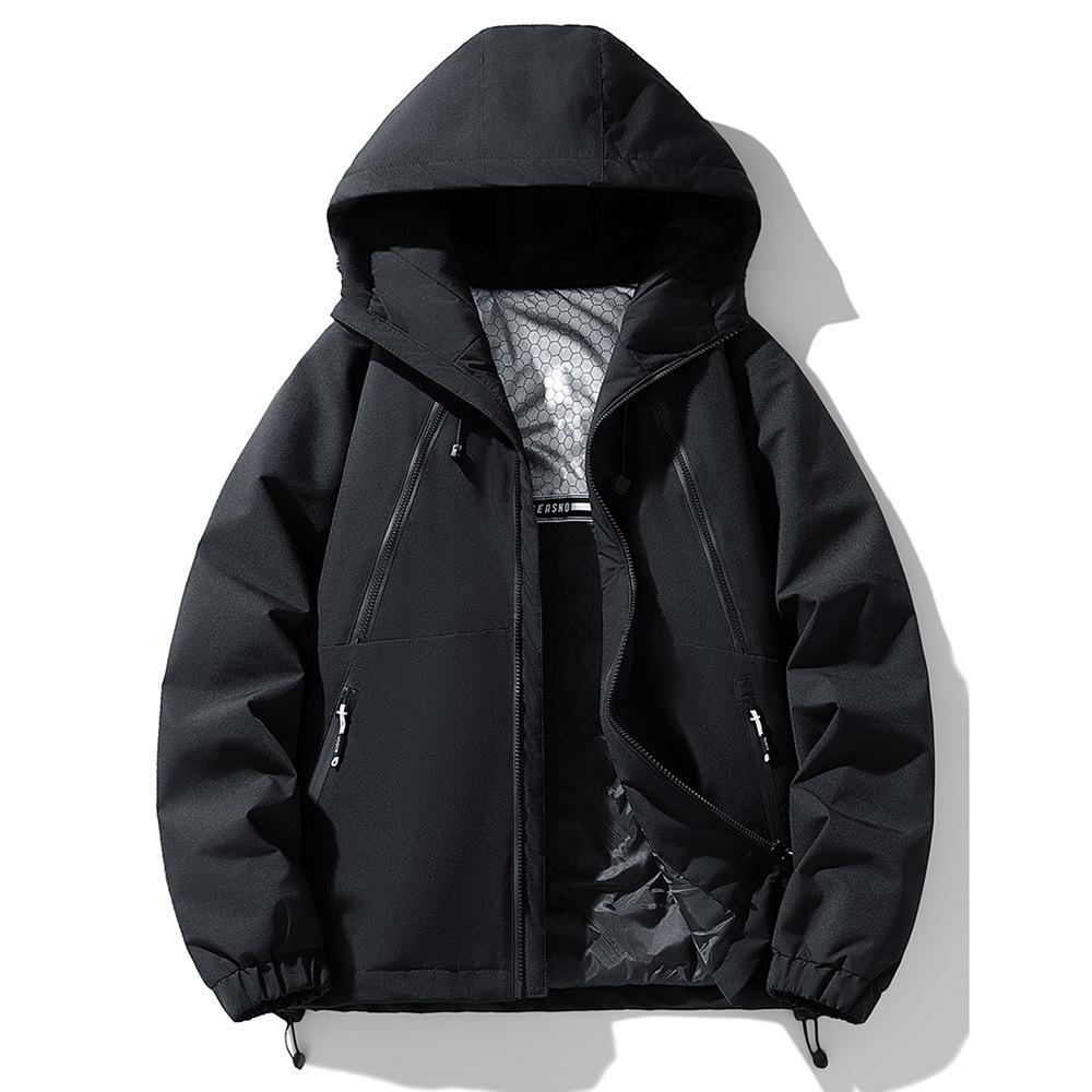 

Мужская повседневная хлопковая куртка короткая легкая удобная для переноски зимнее теплое пальто 4XL чёрный