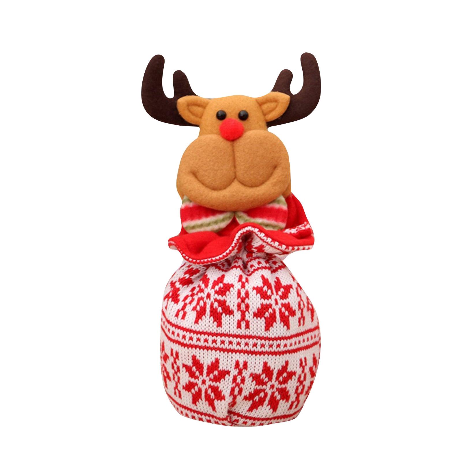 

Рождественские вязаные куклы, подарочные пакеты, многоразовые пакеты для сладостей, формы снеговика и снежинки, хранение для украшений для вечеринок, праздничные и хол One Size