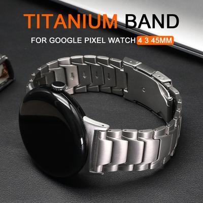 Banda de Titanio de Lujo para Google Pixel Watch 4 45mm Accesorios Correa Metálica para Hombre para Google Pixel Watch 3 45mm Pulsera sin Espacios