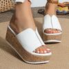 Fashion Shoes for Women 2025 Summer Fashion Platform Wedges Peep Toe Slip on Slippers Women Slides Sandalias De Mujer Plus Size 35-43