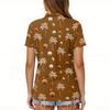 Women's Fashion Casual Lapel Short Sleeve Printed Shirt Women's Button Up Tops