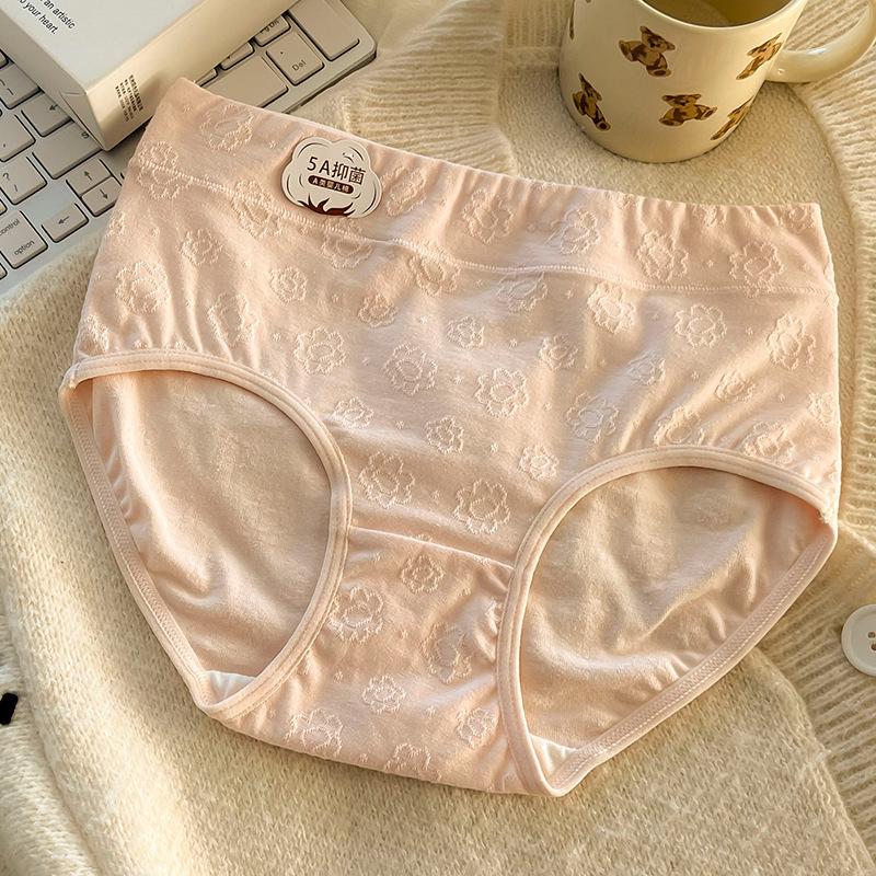 5A Antibacterial High-Waisted Cotton Briefs for Women & Girls - Tummy Control, Breathable, Comfortable L 100-120 lbs