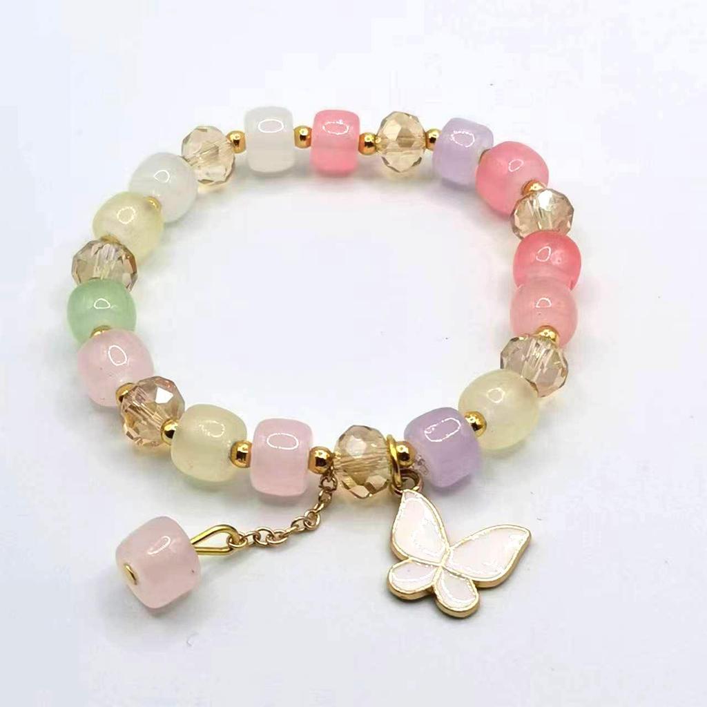 Elegant Crystal Butterfly Beaded Bracelet