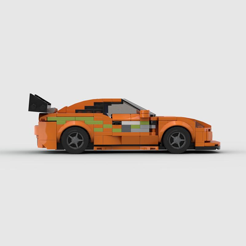 MOC Fast & Furious1 Ziegel Supra MK4 Sportwagen Fahrzeug Geschwindigkeit Champions Racer Bausteine ​​Autos BLOCKMOC Garage Spielzeug für
