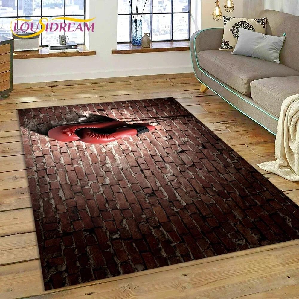 Boxing Gloves Boxer Fight Cartoon Rug Carpet for Living Room Bedroom Home Decor,Floor Mat Decoration for Sofa Doormat