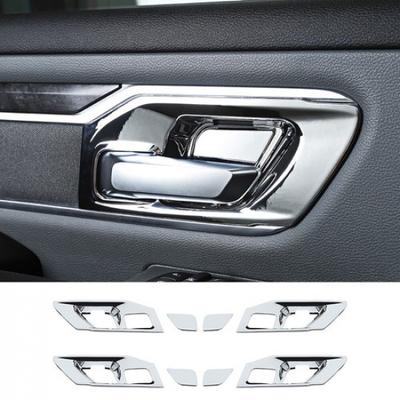 4pcs Interior Door Handle Bowl Frame Trim Cover for Dodge Ram 1500 2018+ Chrome