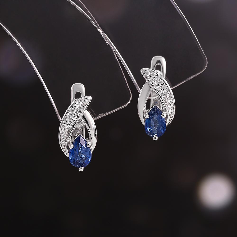 Gorgeous Natural Pear Kyanite Ring Earrings Necklace Set 925 Sterling Silver Real Gemstone Fine Jewelry for Women's Banquet Gift