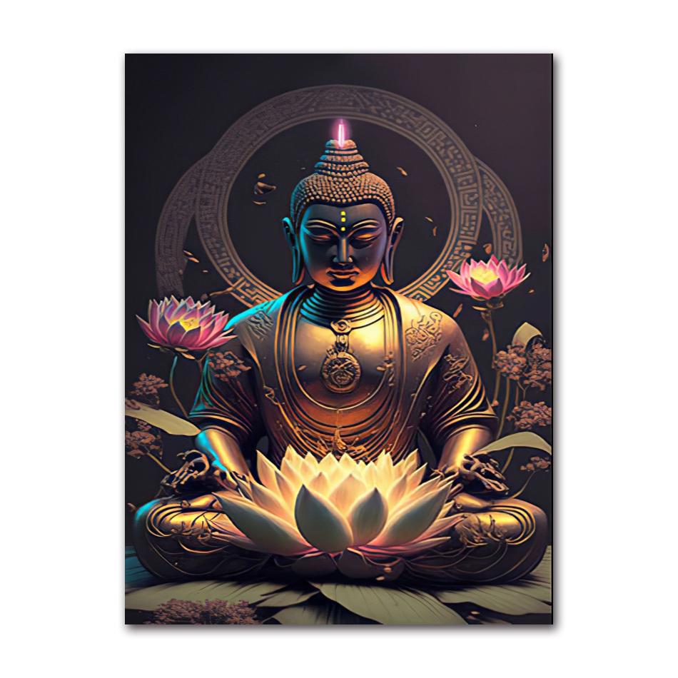 HD Canvas Buddha Oil Paintings Statue, Wall Art, Photos for Living Room, Modern Home Decor, Hot Sale, God Zen Buddha