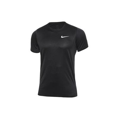 Roupa Desportiva Respirável Lisa Manga Curta T-Shirt Tops Masculinos Preto CZ1219-010