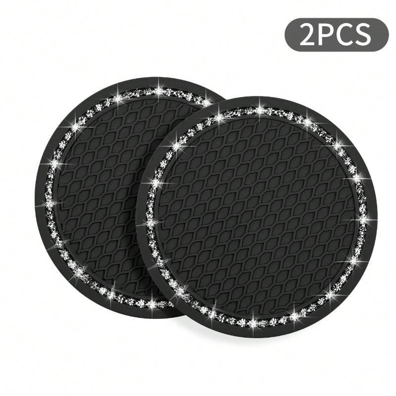 1pc/2PCS Car Cup Coaster, Bling Cup Holder Insert Coasters,Universal Auto Non-Slip Cup Holder Embedded in Ornaments Silicone Coaster